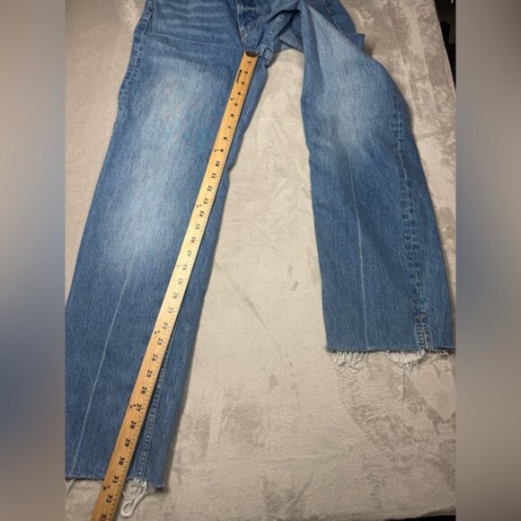 Anine Bing Roy 100% Organic Cotton Raw Hem Button Fly Denim Blue Jeans Size 26 - Picture 9 of 16